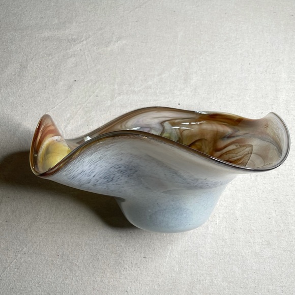 Fluted Blown Glass Centerpiece - Picture 7 of 9